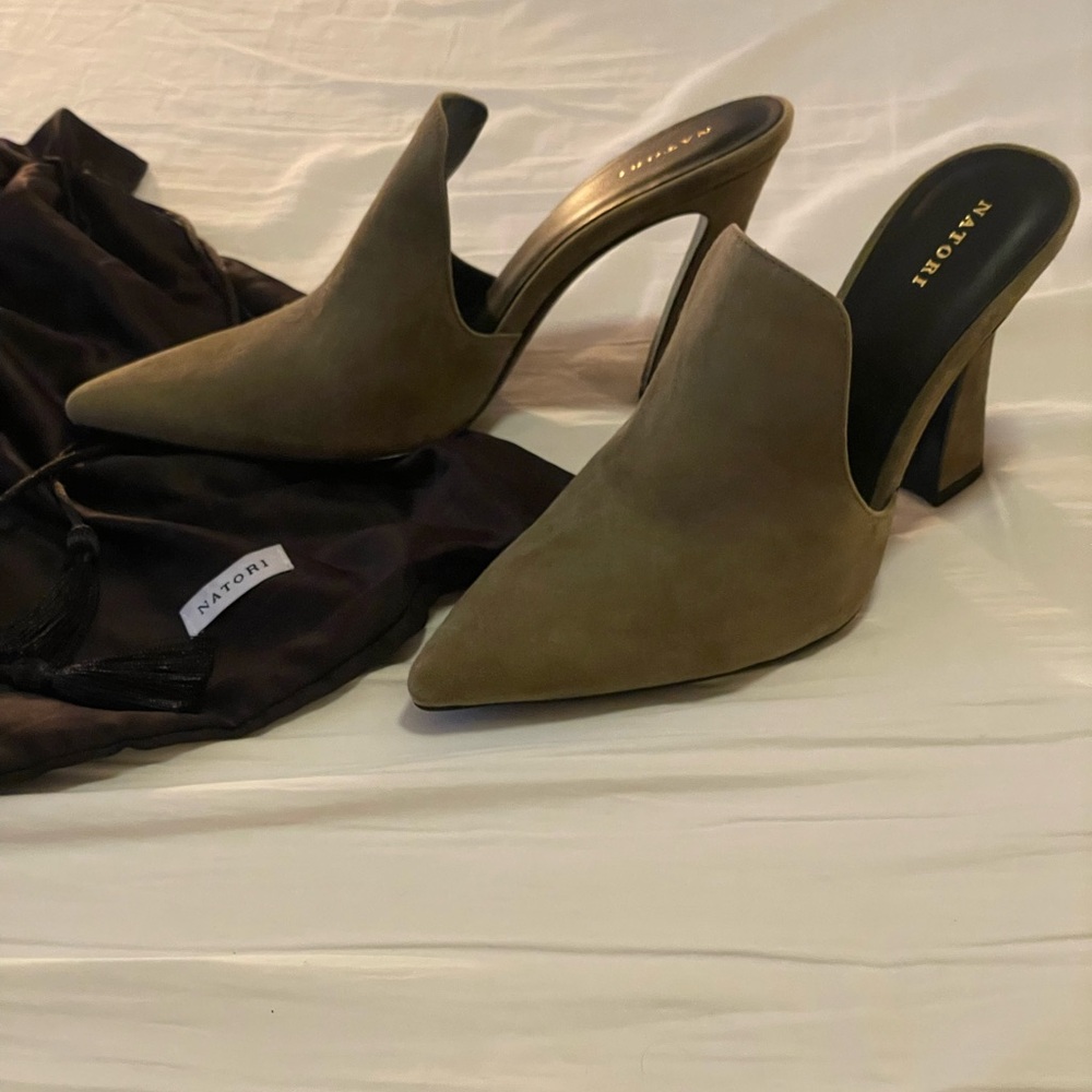 Natori Olive Green Mules